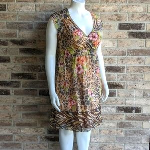 Animal and floral printed dress